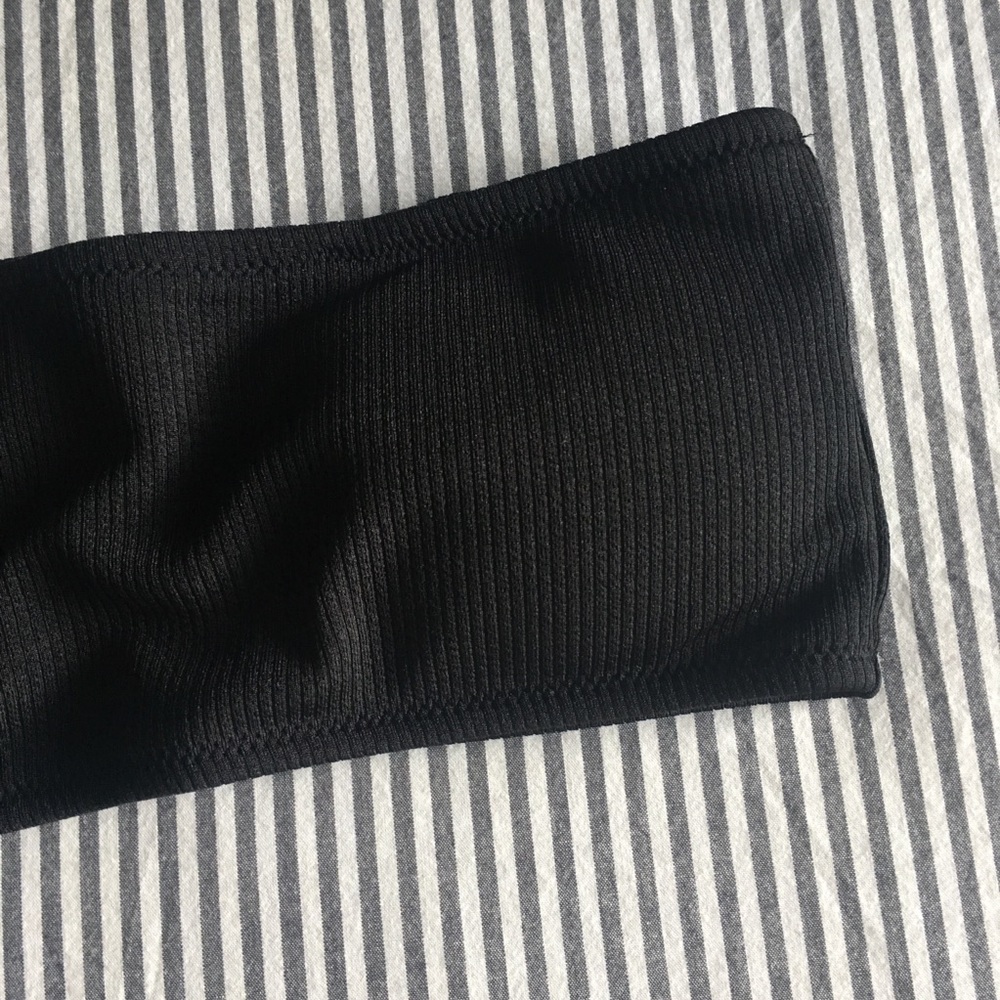 Black Ribbed Bandeau Bikini - Picture 2 of 6